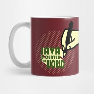 Java is Center of the World which explains that Java as Mug